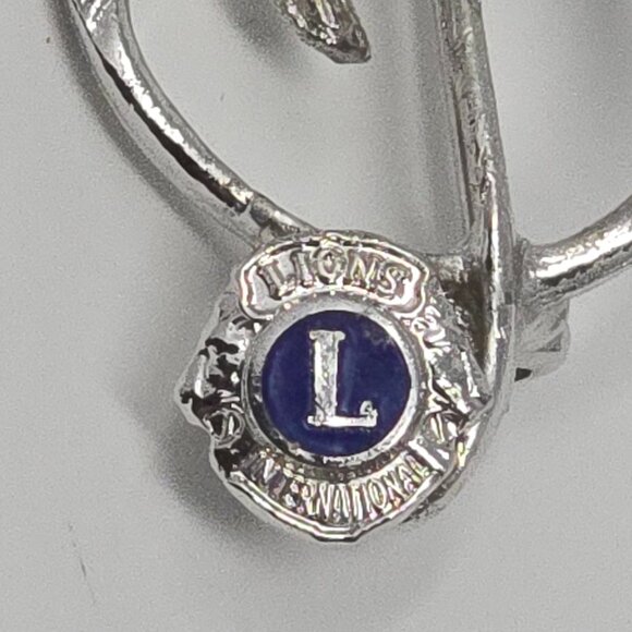 Vintage OPA Lions Club Music Brooch Treble Clef Rhinestone Enamel Pin - Picture 3 of 9